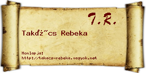 Takács Rebeka névjegykártya